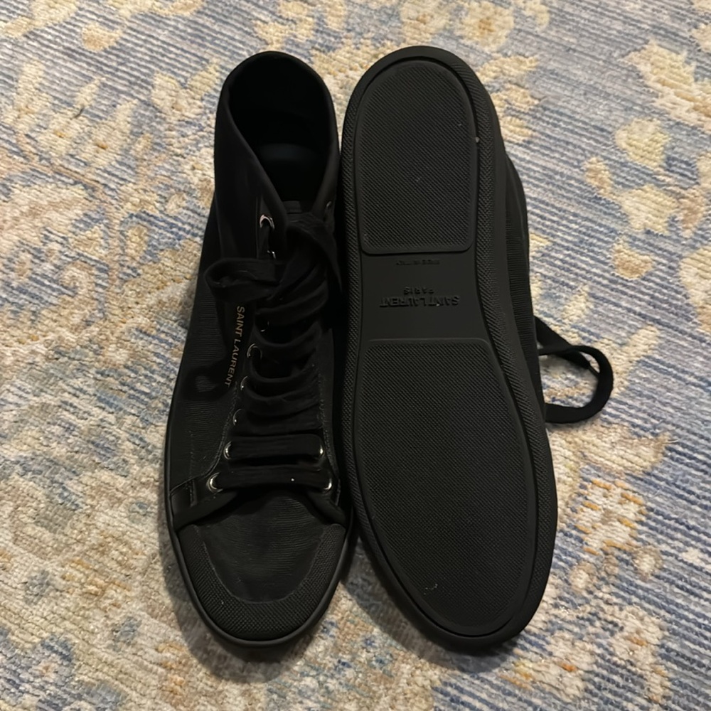 Black Canvas Saint Laurent Sneakers - Picture 7 of 8